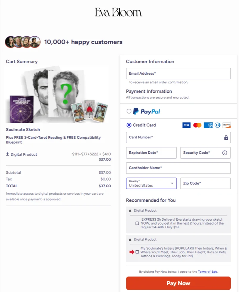 eva-bloom-checkout page